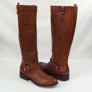 Marc Fisher Glimmer Leather Riding Style Boot Brown Size 6.5